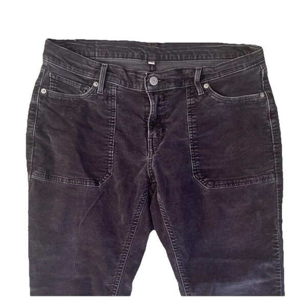 Levi's Corduroy Pants Women's 32” Waist Black Slim Straight Square Pockets 2016 - Picture 1 of 8